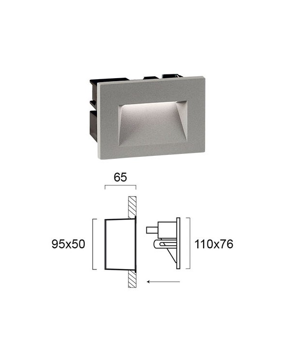 ΑΠΛΙΚΑ LED THETA 4198800 ΓΚΡΙ
