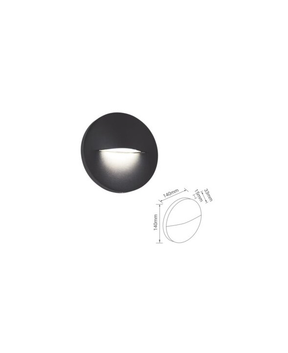 ΑΠΛΙΚΑ LED 3W 17-03686-10 3000K ΓΚΡΙ ΙΡ65