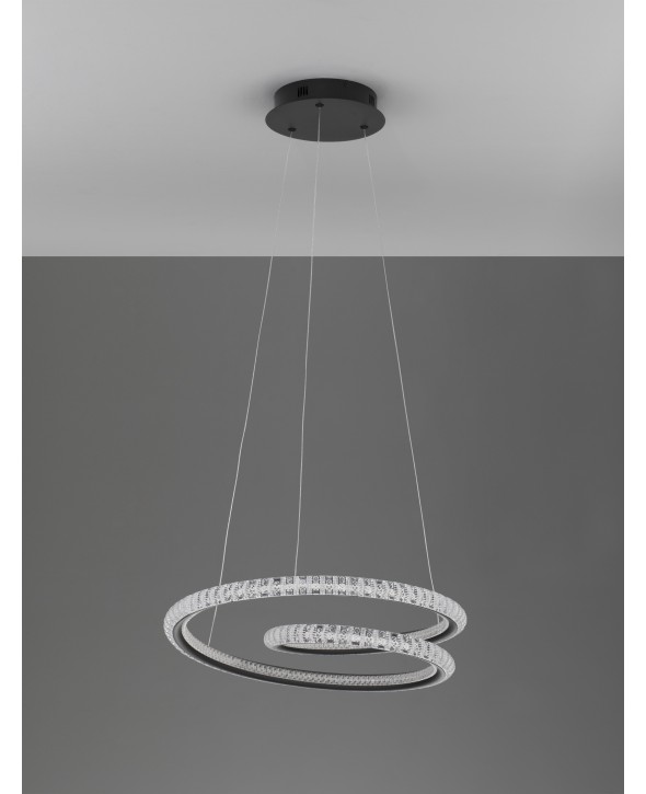 ΦΩΤΙΣΤΙΚΟ ΚΡΕΜΑΣΤΟ LED 45W 9748165 3000K ΜΑΥΡΟ