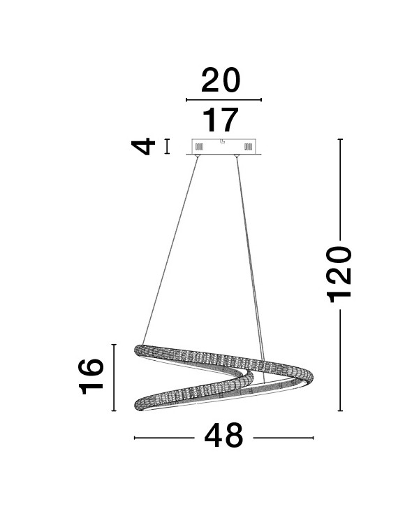 ΦΩΤΙΣΤΙΚΟ ΚΡΕΜΑΣΤΟ LED 45W 9748165 3000K ΜΑΥΡΟ